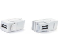 Вставка Hyperline KJ1-USB-VA3-WH формата Keystone Jack с проходным адаптером USB 3.0 (Type A), 90 градусов, ROHS, белая 247404