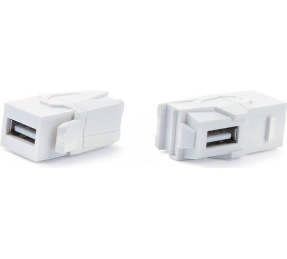 Вставка Hyperline KJ1-USB-VA3-WH формата Keystone Jack с проходным адаптером USB 3.0 (Type A), 90 градусов, ROHS, белая 247404
