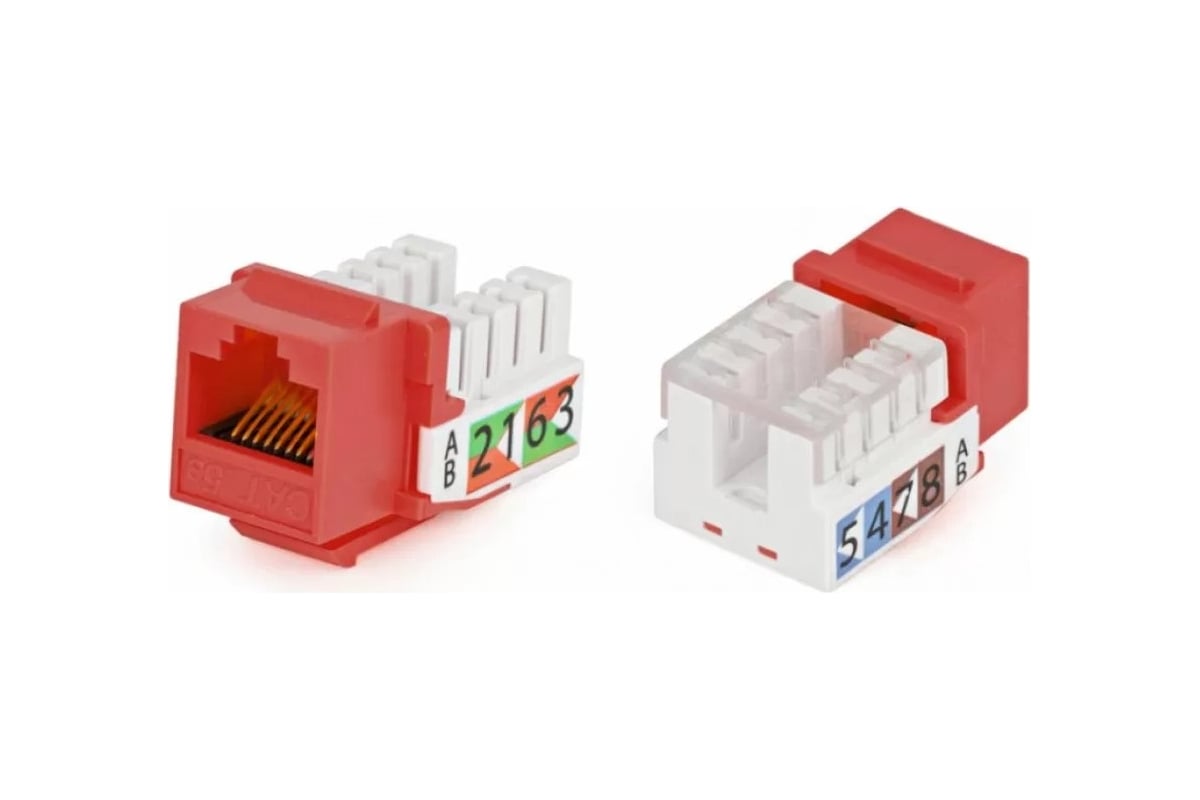 Вставка Hyperline KJ2-8P8C-C5E-90-RD-50 Keystone Jack RJ-45(8P8C ...