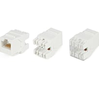 Вставка Hyperline KJ5-8P8C-C6-180-WH (High-Bandwidth applications) Keystone Jack RJ-45(8P8C), категория 6, тип 180 градусов, белая 29844