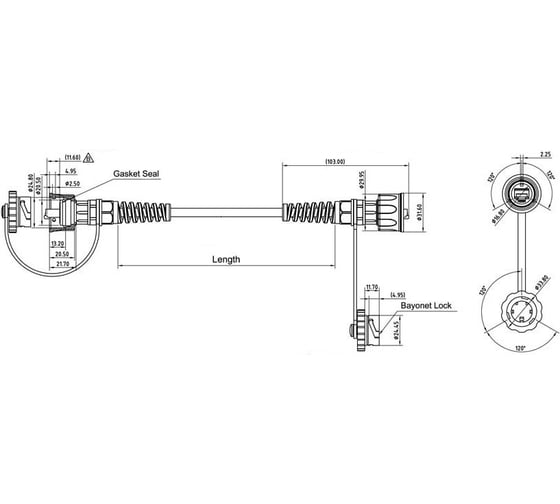 Промышленный патч-корд Hyperline PC-IE-LPM-UTP-RJ45-RJ45-C6-2M-BK U/UTP, IP67, Cat.6, с защитными крышками, 2 м, черный 46046