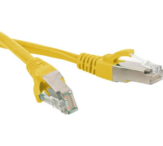 Патч-корд Hyperline PC-LPM-SFTP-RJ45-RJ45-C5e-1M-LSZH-YL SF/UTP, экранированный, Cat.5e (100% Fluke Component Tested), LSZH, 1 м, желтый 264325