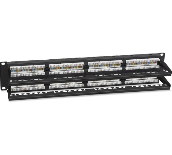Патч-панель IDC Cabeus 19" (2U), 48 портов RJ-45, категория 5e, Dual IDC, с задним кабельным организатором PL2-48-Cat.5e-Dual