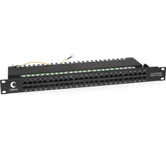 Патч-панель IDC Cabeus 19" (1U), 50 портов RJ-45, Dual IDC (телефонная раскладка) PL-50-TEL-Dual 1