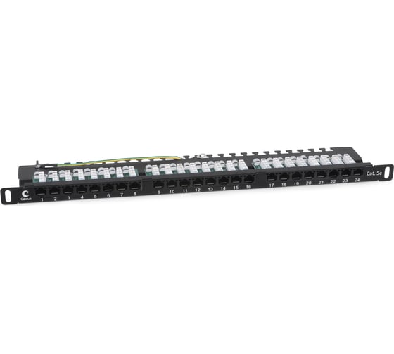 Патч-панель Cabeus высокой плотности 19" (0,5U), 24 порта RJ-45, категория 5e, Dual IDC, 90 градусов, с задним кабельным организатором PLHD-24-Cat.5e-Dual-90-0,5U