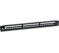 Модульная патч-панель Cabeus 19", 24 порта, 1U, для неэкранированных модулей, с задним кабельным организатором (без модулей) PLB-24