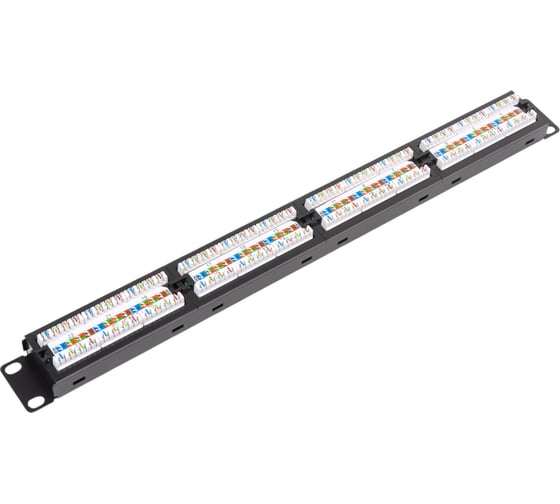 Патч-панель Cabeus IDC 19" (1U), 24 порта RJ-45, категория 5e, Dual IDC, с задним кабельным организатором, new PL2-24-Cat.5e-Dual