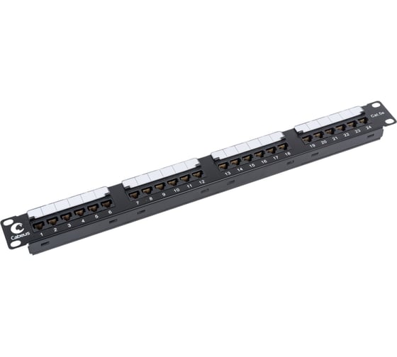 Патч-панель Cabeus IDC 19" (1U), 24 порта RJ-45, категория 5e, Dual IDC, с задним кабельным организатором, new PL2-24-Cat.5e-Dual