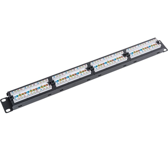 Патч-панель Cabeus IDC 19" (1U), 24 порта RJ-45, категория 5e, Dual IDC, с задним кабельным организатором, new PL2-24-Cat.5e-Dual