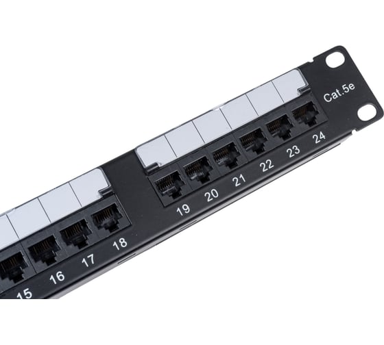 Патч-панель Cabeus IDC 19" (1U), 24 порта RJ-45, категория 5e, Dual IDC, с задним кабельным организатором, new PL2-24-Cat.5e-Dual