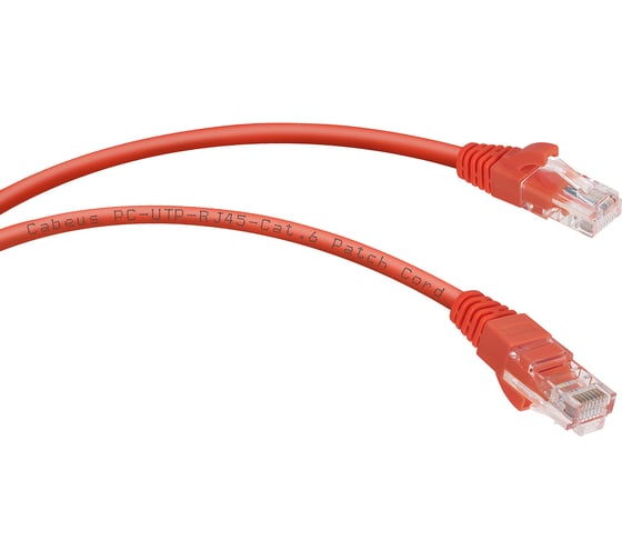 Неэкранированный патч-корд Cabeus U/UTP, категория 6, 2xRJ45/8p8c, красный, PVC, 0.5м PC-UTP-RJ45-Cat.6-0.5m-RD 1