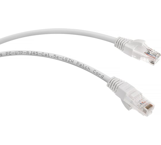 Неэкранированный патч-корд Cabeus U/UTP, категория 5е, 2xRJ45/8p8c, белый, LSZH, 1.5м PC-UTP-RJ45-Cat.5e-1.5m-WH-LSZH 1