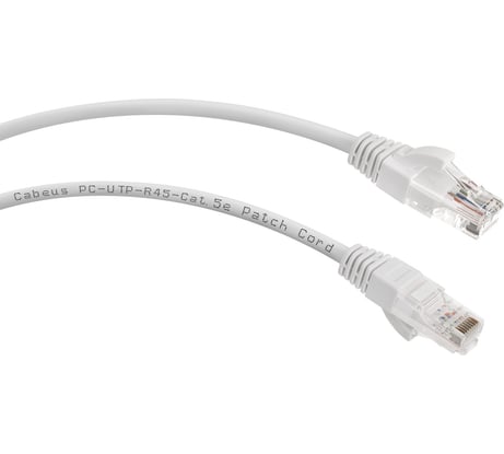 Неэкранированный патч-корд Cabeus U/UTP, категория 5е, 2xRJ45/8p8c, белый, PVC, 0.3м PC-UTP-RJ45-Cat.5e-0.3m-WH