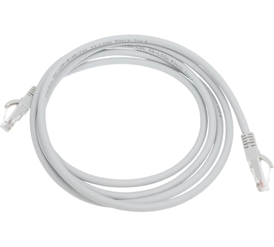 Неэкранированный патч-корд Cabeus U/UTP, категория 6а (10G), 2xRJ45/8p8c, серый, LSZH, 2м PC-UTP-RJ45-Cat.6a-2m-LSZH