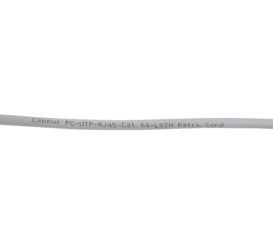 Неэкранированный патч-корд Cabeus U/UTP, категория 6а (10G), 2xRJ45/8p8c, серый, LSZH, 2м PC-UTP-RJ45-Cat.6a-2m-LSZH