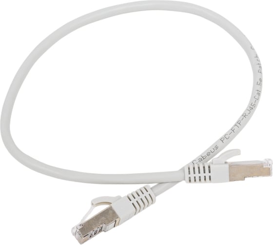 Экранированный патч-корд Cabeus F/UTP, категория 5е, 2xRJ45/8p8c, серый, PVC, 0.5м PC-FTP-RJ45-Cat.5e-0.5m