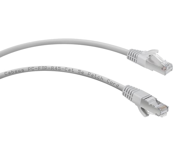 Экранированный патч-корд Cabeus F/UTP, категория 5е, 2xRJ45/8p8c, серый, LSZH, 3м PC-FTP-RJ45-Cat.5e-3m-LSZH