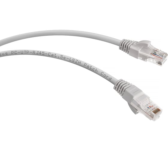 Неэкранированный патч-корд Cabeus U/UTP, категория 5е, 2xRJ45/8p8c, серый, LSZH, 0.3м PC-UTP-RJ45-Cat.5e-0.3m-LSZH