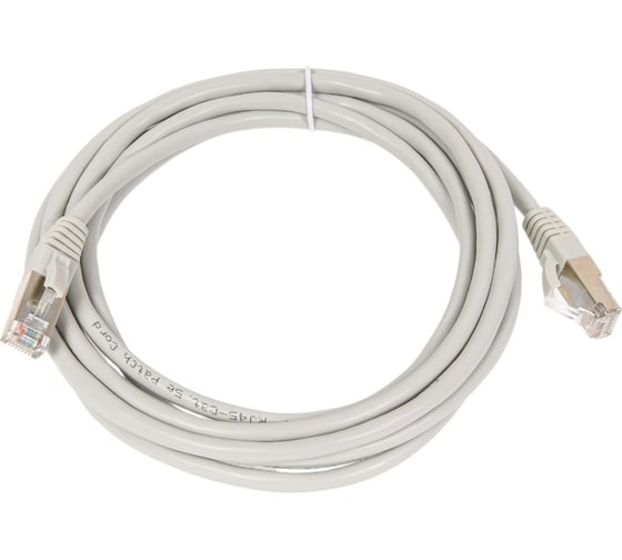 Экранированный патч-корд Cabeus F/UTP, категория 5е, 2xRJ45/8p8c, серый, PVC, 3м PC-FTP-RJ45-Cat.5e-3m