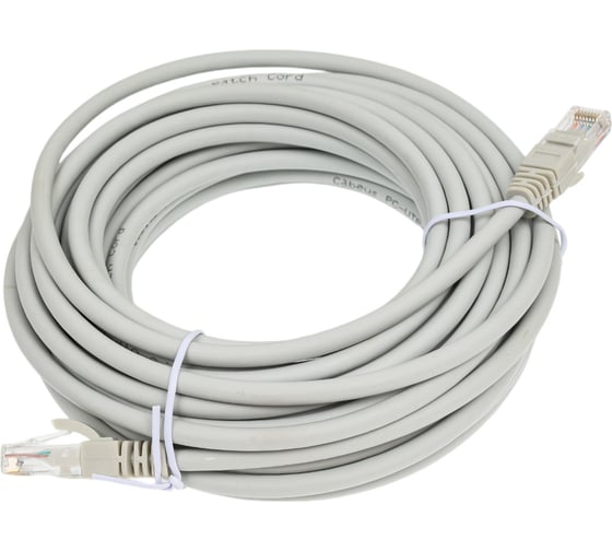 Неэкранированный патч-корд Cabeus U/UTP, категория 6, 2xRJ45/8p8c, серый, LSZH, 10м PC-UTP-RJ45-Cat.6-10m-LSZH
