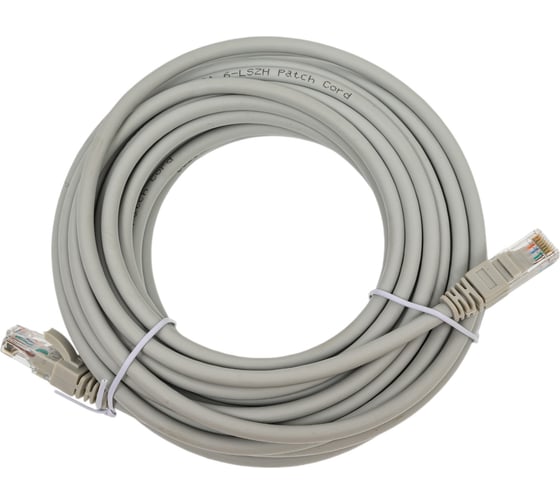 Неэкранированный патч-корд Cabeus U/UTP, категория 6, 2xRJ45/8p8c, серый, LSZH, 10м PC-UTP-RJ45-Cat.6-10m-LSZH
