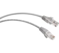 Неэкранированный патч-корд Cabeus U/UTP, категория 6а (10G), 2xRJ45/8p8c, серый, LSZH, 3м PC-UTP-RJ45-Cat.6a-3m-LSZH