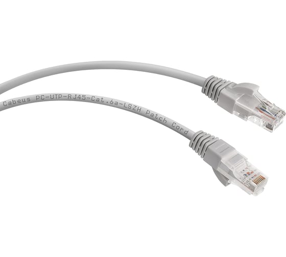 Неэкранированный патч-корд Cabeus U/UTP, категория 6а (10G), 2xRJ45/8p8c, серый, LSZH, 10м PC-UTP-RJ45-Cat.6a-10m-LSZH 26007881