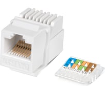 Вставка Keystone Cabeus Jack RJ-45(8P8C), категория 5e, без инструмента Toolless, белая KJ-RJ45-Cat.5e-Toolless 26008787