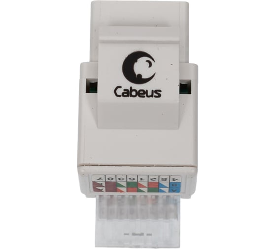 Вставка Keystone Cabeus Jack RJ-45(8P8C), категория 5e, без инструмента Toolless, белая KJ-RJ45-Cat.5e-Toolless 1