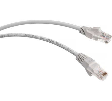 Неэкранированный патч-корд Cabeus U/UTP, категория 5е, 2xRJ45/8p8c, серый, LSZH, 15м PC-UTP-RJ45-Cat.5e-15m-LSZH