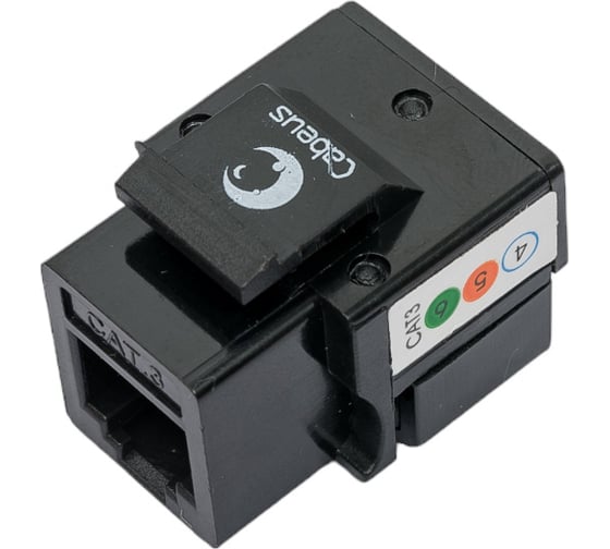 Вставка Degree Keystone Cabeus Jack, RJ-12(6P6C), угол 90 градусов, 110 IDC, черная KJ-RJ12-90-BK