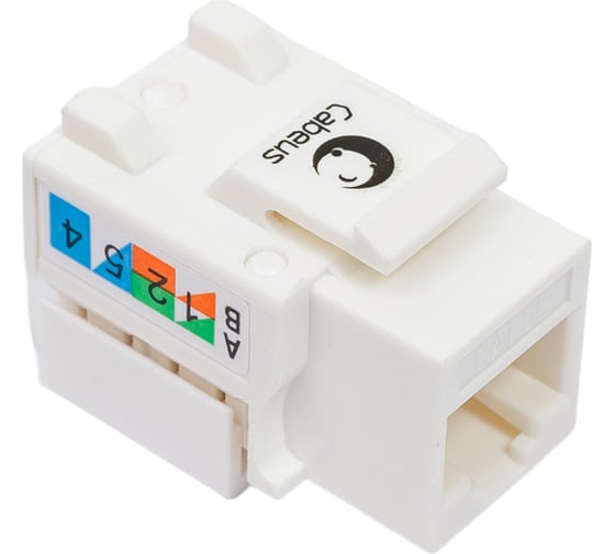 Вставка Keystone Cabeus Jack RJ-45, категория 5e, заделка тип 110, белая KJ-RJ45-Cat.5e-90