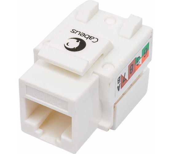 Вставка Keystone Cabeus Jack RJ-45, категория 5e, заделка тип 110, белая KJ-RJ45-Cat.5e-90 26007815