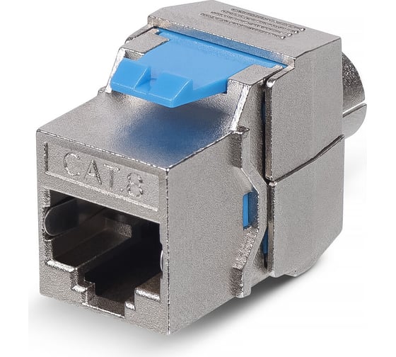 Вставка Keystone Cabeus Jack RJ-45(8P8C), 180 градусов, категория 8, полный экран, без инструмента Toolless KJ-RJ45-Cat.8-SH-180-Toolless 1