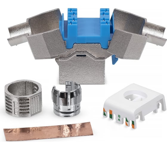 Вставка Keystone Cabeus Jack RJ-45(8P8C), 180 градусов, категория 8, полный экран, без инструмента Toolless KJ-RJ45-Cat.8-SH-180-Toolless