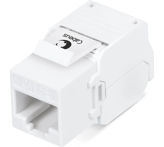 Вставка Keystone Cabeus Jack RJ-45(8P8C), 180 градусов, категория 5e, без инструмента Toolless, белая KJ-RJ45-Cat.5e-180-Toolless