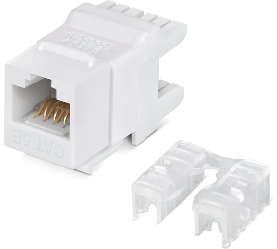 Вставка Degree Keystone Cabeus Jack RJ-45(8P8C), 180 градусов, категория 5e, Dual IDC (110&Krone type), белая KJ-RJ45-Cat.5e-180