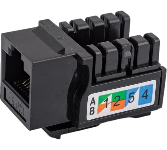 Вставка Keystone Cabeus Jack RJ-45, категория 5e, заделка тип 110, черная KJ-RJ45-Cat.5e-90-BK