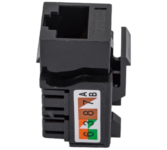 Вставка Keystone Cabeus Jack RJ-45, категория 5e, заделка тип 110, черная KJ-RJ45-Cat.5e-90-BK