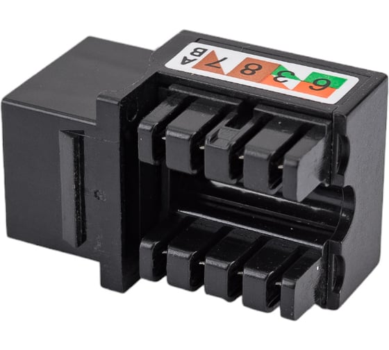 Вставка Keystone Cabeus Jack RJ-45, категория 5e, заделка тип 110, черная KJ-RJ45-Cat.5e-90-BK