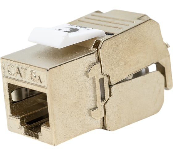 Вставка Keystone Cabeus Jack RJ-45(8P8C), 180 градусов, категория 6A, полный экран, без инструмента Toolless KJ-RJ45-Cat.6A-SH-180-Toolless