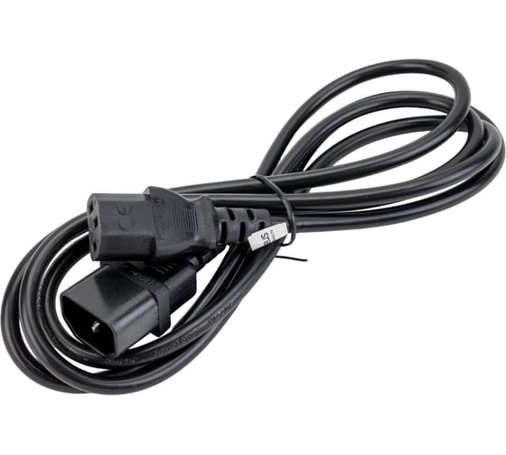 Кабель питания Cabeus монитор-компьютер IEC 320 C13 - IEC 320 C14 (3x1.0), 1.8 м PC-189-VDE-1.0-1.8M