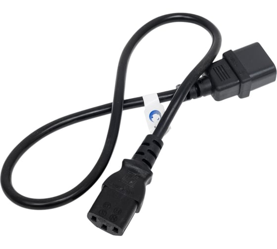 Кабель питания Cabeus монитор-компьютер IEC 320 C13 - IEC 320 C14 (3x1.0), 0.6 м PC-189-VDE-1.0-0.6M