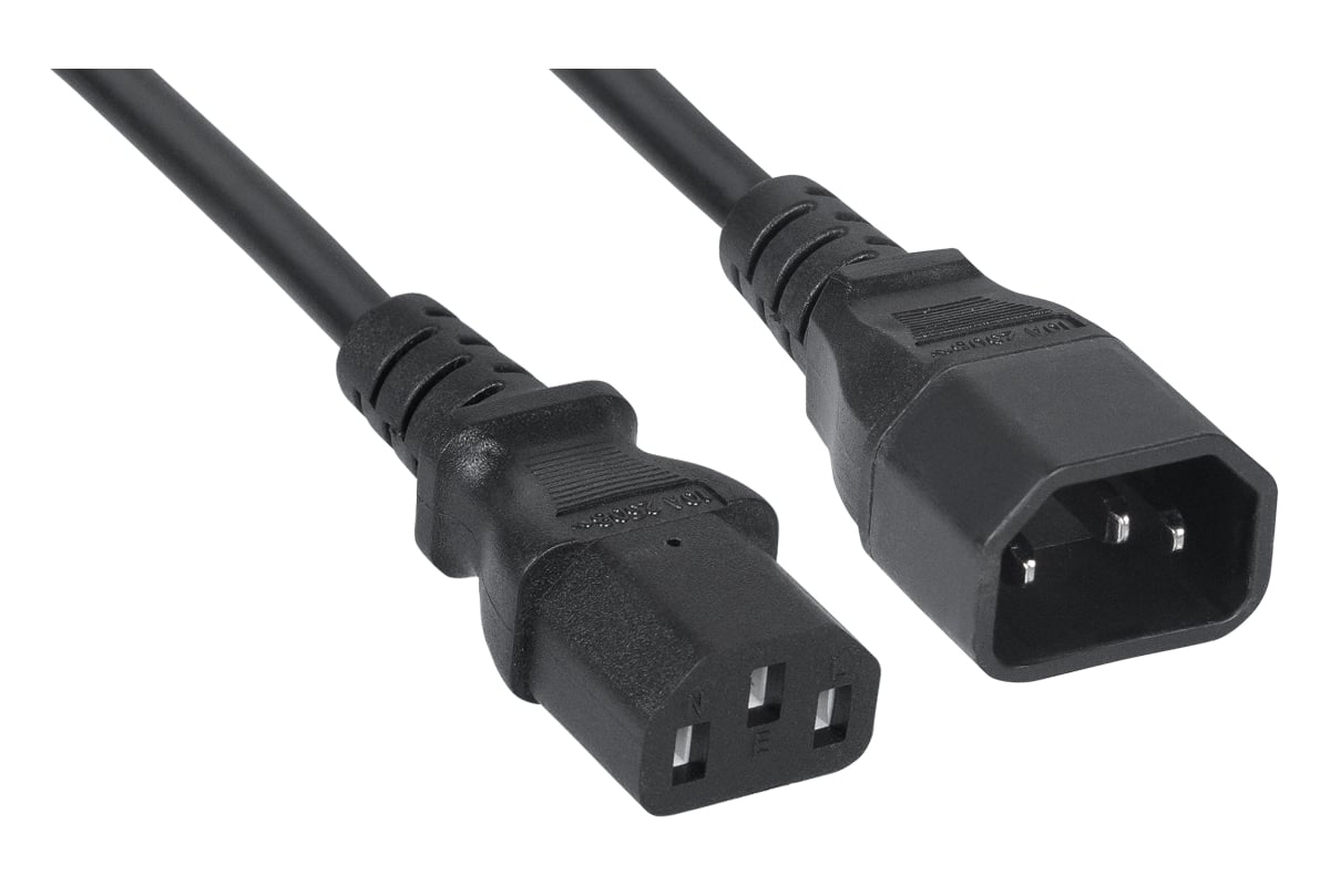 Кабель питания Cabeus монитор-компьютер IEC 320 C13 - IEC 320 C14 (3x1 ...