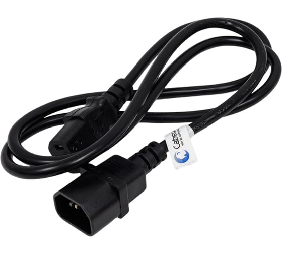 Кабель питания Cabeus монитор-компьютер IEC 320 C13 - IEC 320 C14 (3x1.0), 1.2 м PC-189-VDE-1.0-1.2M