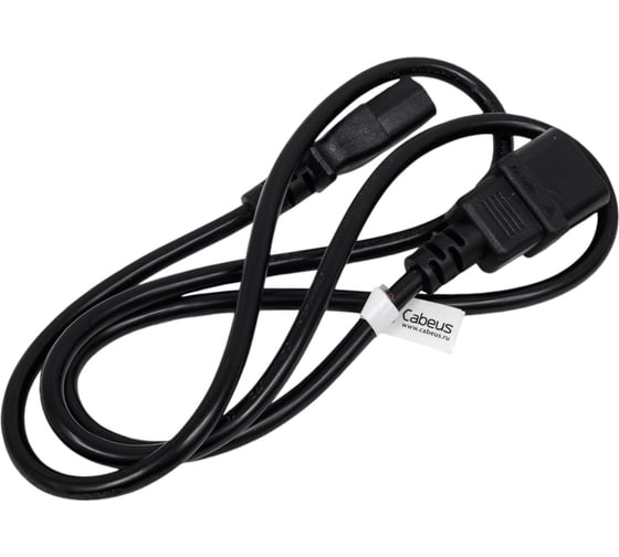 Кабель питания Cabeus монитор-компьютер IEC 320 C13 - IEC 320 C14 (3x1.0), 1.2 м PC-189-VDE-1.0-1.2M