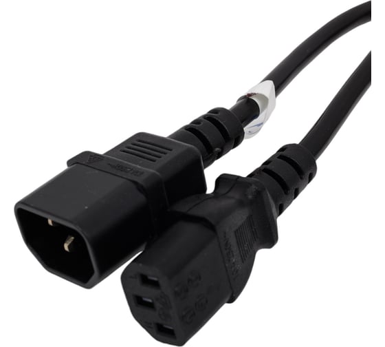 Кабель питания Cabeus монитор-компьютер IEC 320 C13 - IEC 320 C14 (3x1.0), 1.2 м PC-189-VDE-1.0-1.2M
