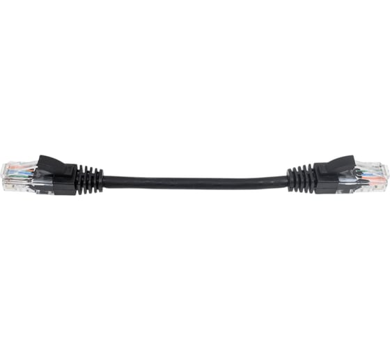 Неэкранированный патч-корд Cabeus U/UTP, категория 5е, 2xRJ45/8p8c, черный, LSZH, 0.15м PC-UTP-RJ45-Cat.5e-0.15m-BK-LSZH