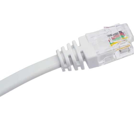 Телефонный патч-корд Cabeus 2x6р4с, белый, PVC, 1 м PC-TEL-RJ12-1m