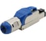 Разъем полевой оконцовки Hyperline PLUE-8P8C-S-C8-SH-BL RJ-45 (8P8C) под витую пару, для одножильного кабеля, toolless, категория 8, экранированный, накручивающийся хвостовик, синий, IDC 403 1